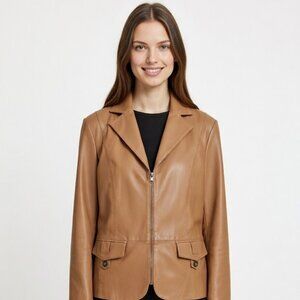 Light brown Leather Jacket by Bernardo.